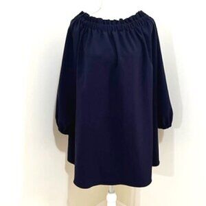 Ixiah Navy Blue Off The Shoulder Tent Mini Dress Tunic
